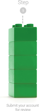 5 green legos step 5