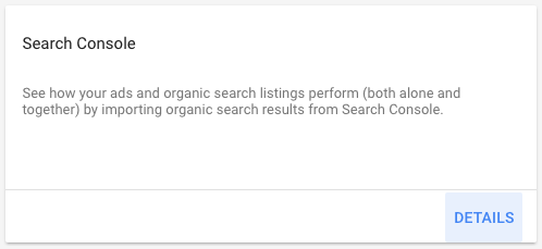 Select Search Console in AdWords