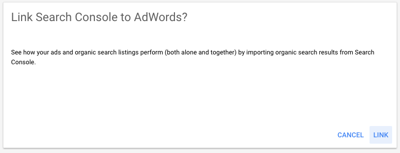 Link Search Console to AdWords