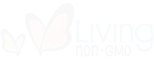 Living Non-GMO logo in white transparent