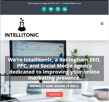 Intellitonic Digital Marketing original website homepage during rebrand