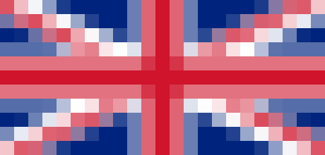 pixelated UK flag, small British flag icon