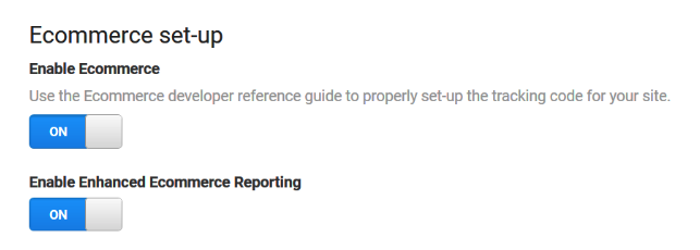 Shopify Enable Ecommerce and Enable Ecommerce Reporting