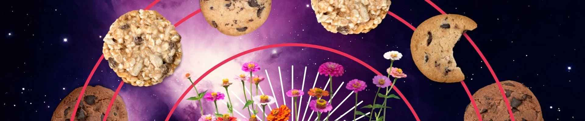 cookies floating in a nebula