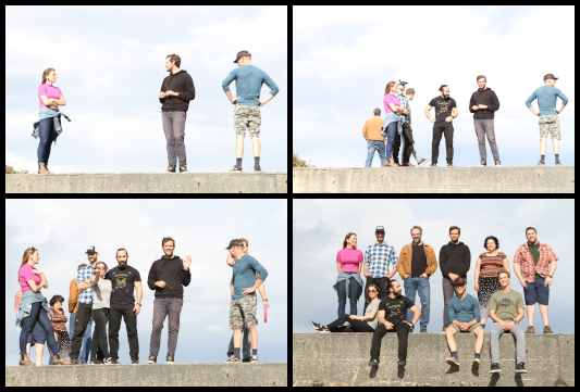intellitonic team coming together at Fort Worden for a team portrait