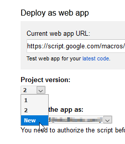 Deploy as new web app for new contact form fills
