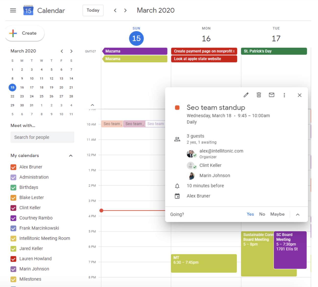 having meetings remotely using Google Calendar