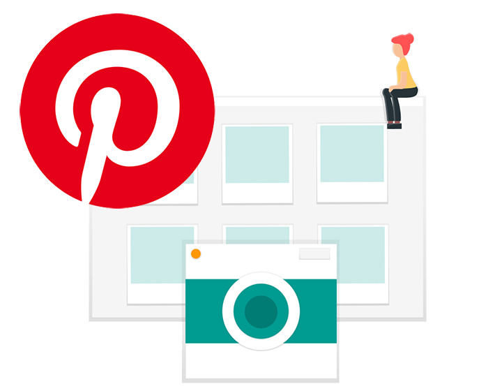 Pinterest logo and interface