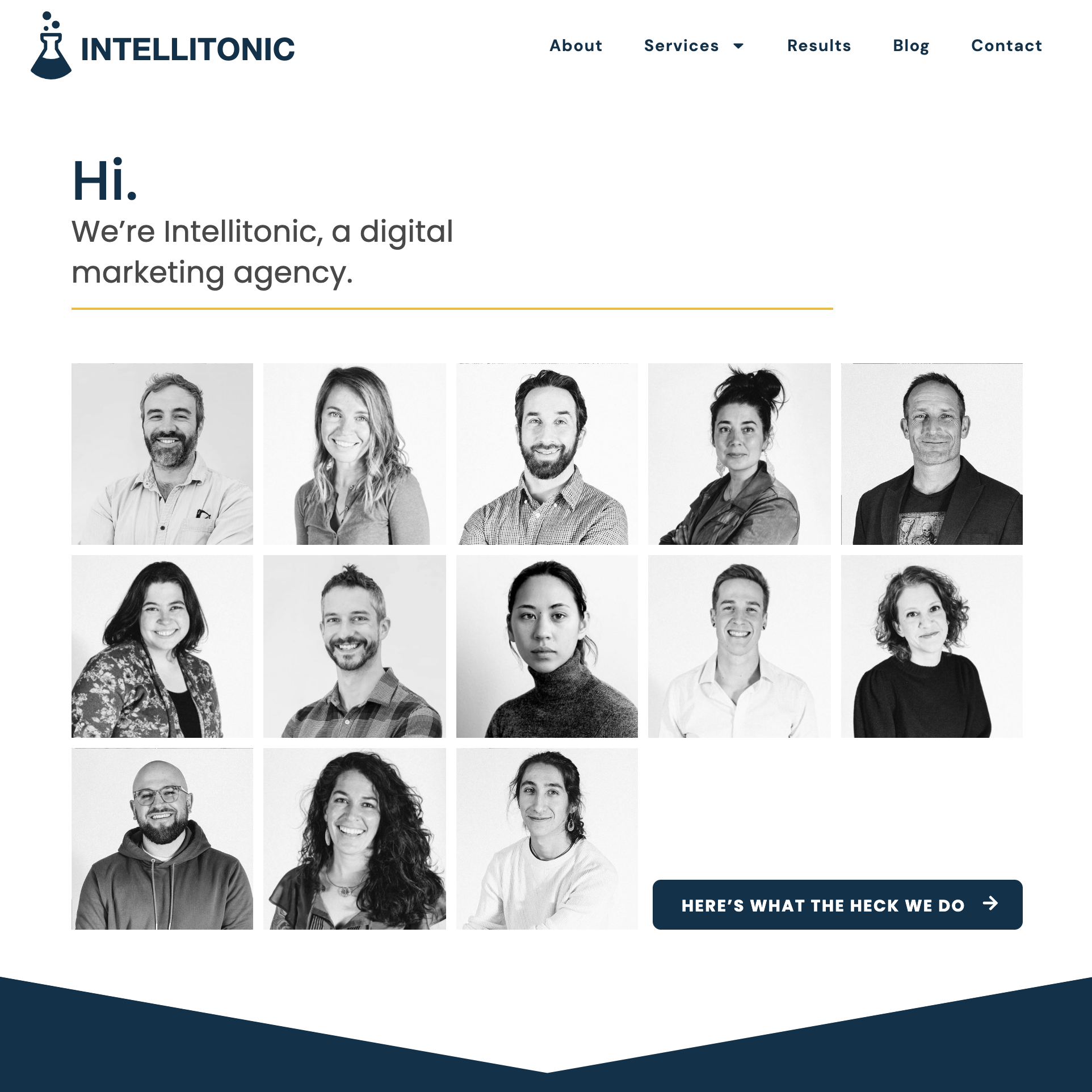 team of digital marketers on updated website homepage